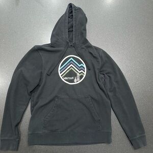 Marmot Charcoal Hoodie with Mountain Design